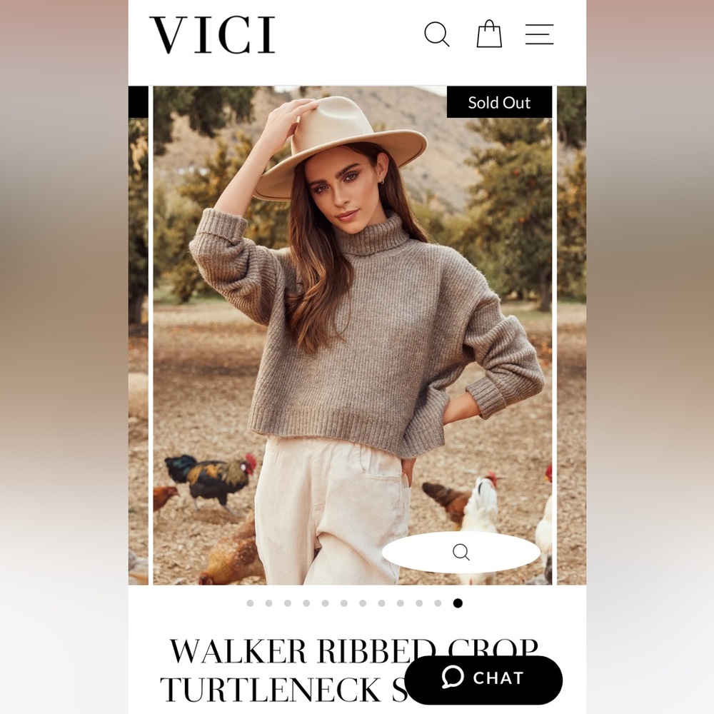 Vici cropped turtleneck sweater